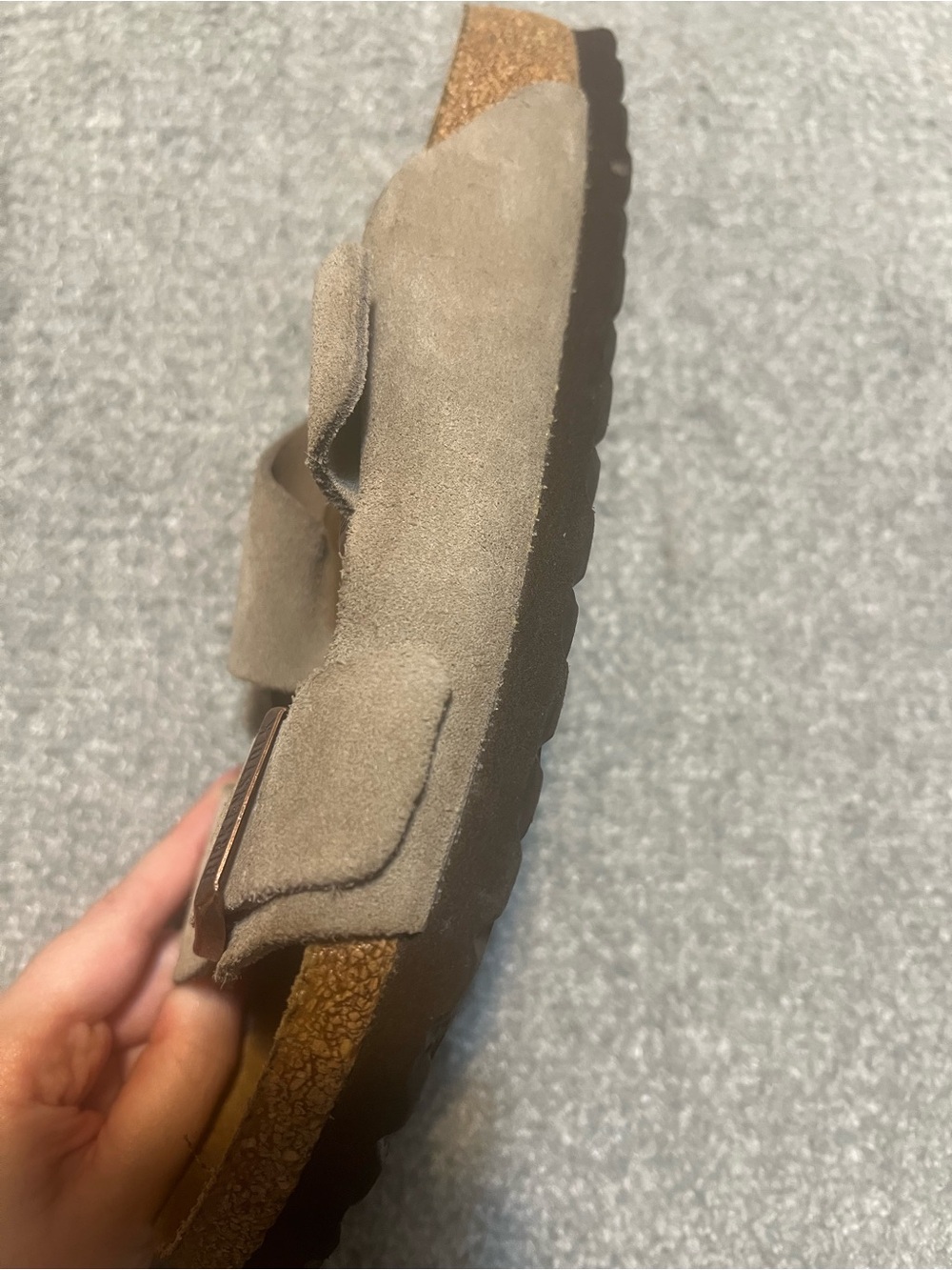 Birkenstock Tan Suede Two-Strap Sandals with Buckles - Picture 8 of 10